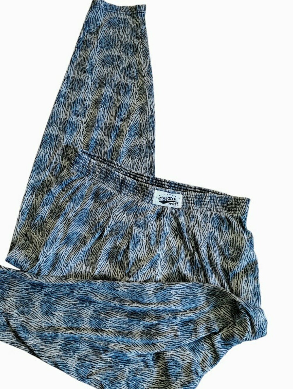 VTG California Crazee Wear Parachute Pants Abstract Cotton Beach Gym